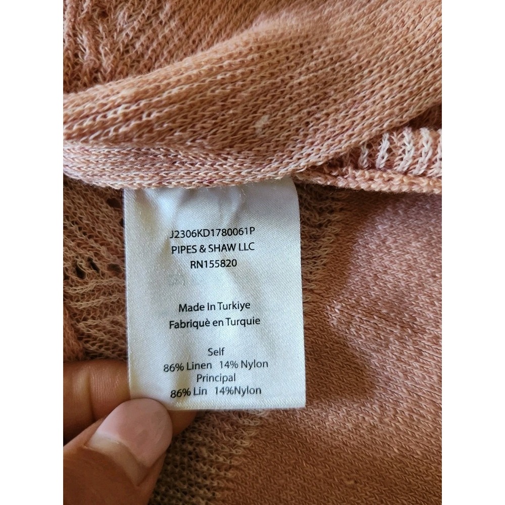 Veronica Beard Kellan Twist Front Sweater PInk Semi Sheer Linen Blend Womens XS - Picture 10 of 10